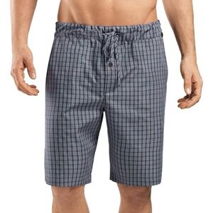 Hanro Mens Night and Day Woven Striped Lounge Shorts XXL Blue White Drawstring